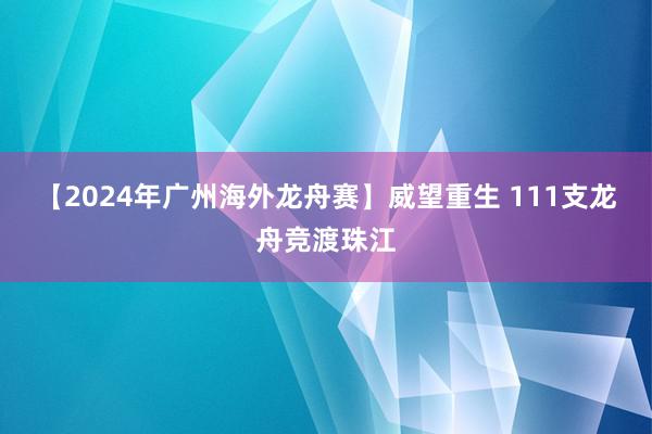 【2024年广州海外龙舟赛】威望重生 111支龙舟竞渡珠江