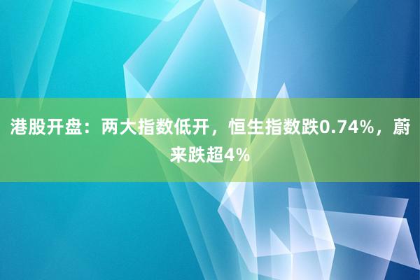 港股开盘：两大指数低开，恒生指数跌0.74%，蔚来跌超4%