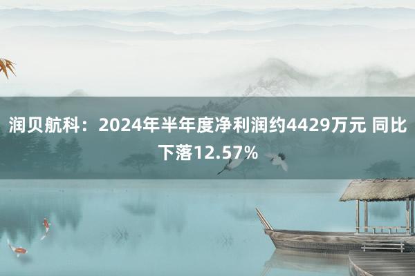 润贝航科：2024年半年度净利润约4429万元 同比下落12.57%