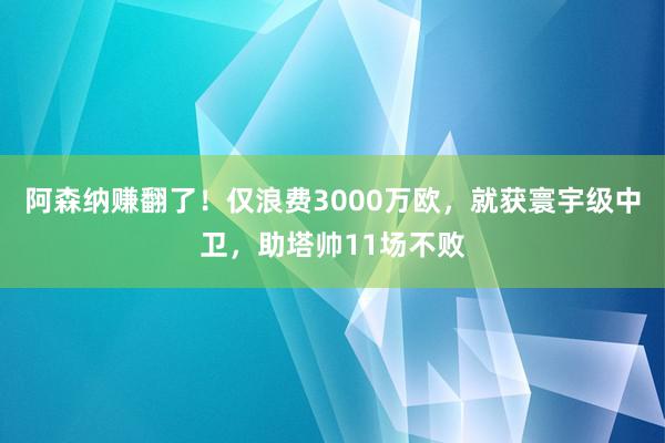 阿森纳赚翻了！仅浪费3000万欧，就获寰宇级中卫，助塔帅11场不败